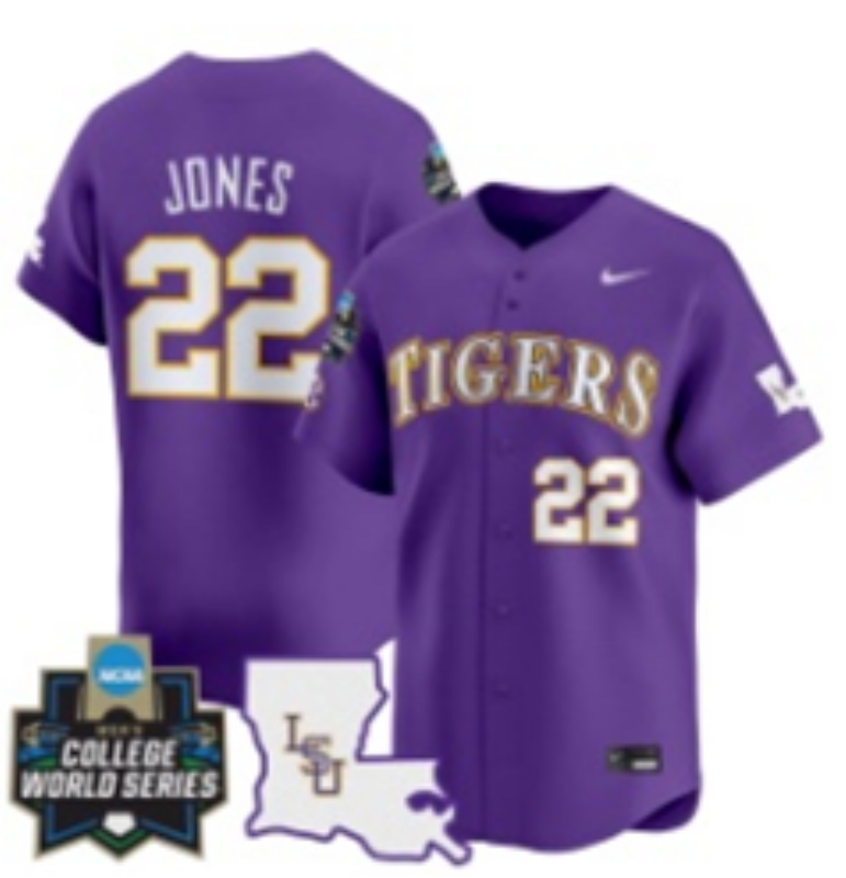 Men 2025 LSU Tigers #22 Jones purple Joint Name Nike NCAA 2025  Jersey style